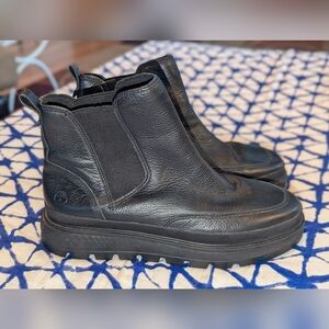 Timberland Womens Ray City Chelse Boots Black Leather Ladies 9.5 Green Stride